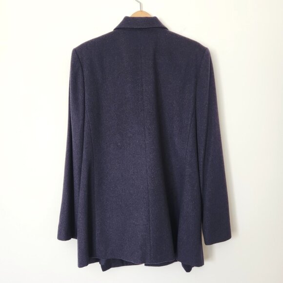 Vintage Lord & Taylor Gray Blue Cashmere Blazer Jacket Swing Button Wool‎ Sz 10 - Picture 2 of 12